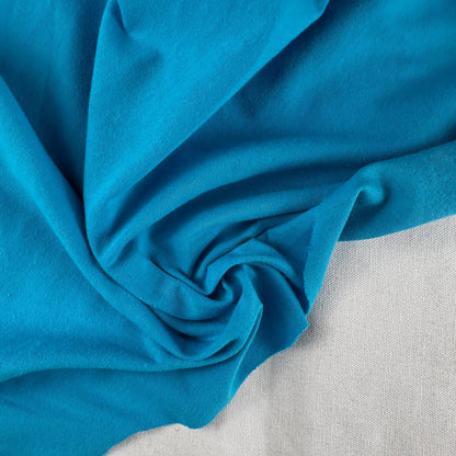Sky Blue Cotton Jersey Spandex 10 oz Medium Weight Eco-Friendly Sustainable Fabric By the Yard