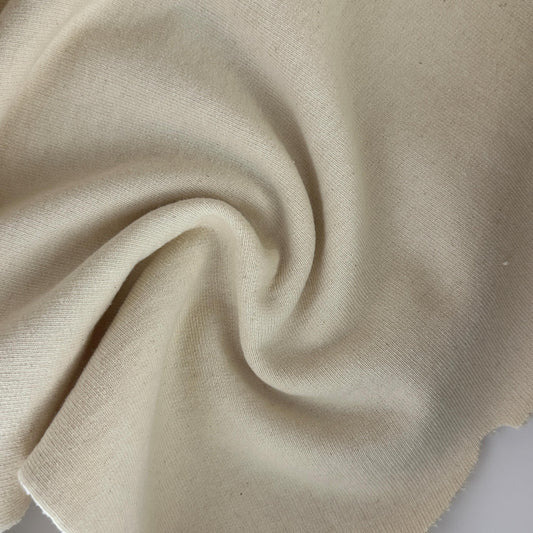 650 GSM Super Heavy Cotton French Terry Natural Knit With Matching Rib | 650 GSM/30 Oz French Terry Heavy Sweatshirt Fabric By The Yard