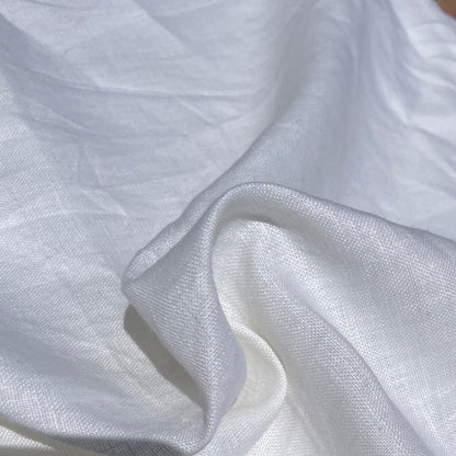 100% Linen 5.5 Oz White Woven Fabric By The Yard