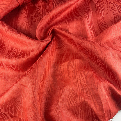 Heavy Italian Linen Red Wood Jacquard Pattern Design 16 oz Upholstery/Apparel Fabric By The Yard 60"