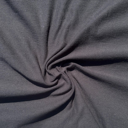 100% Cotton Jersey Black Knit Medium-Heavy Weight Eco-Friendly Fabric By The Yard 60"