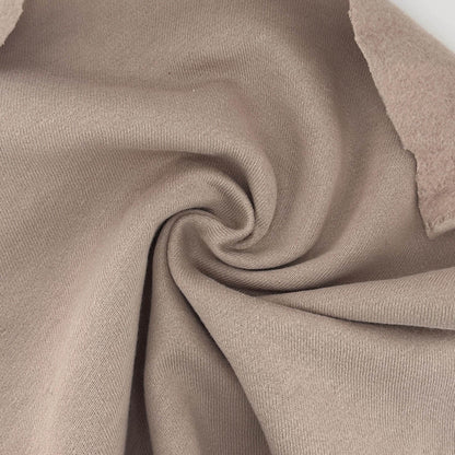 Organic Mocha Cotton Fleece Rib Medium Weight | 350 GSM/ 12 OZ Knit Sweatshirt Fabric By The Yard