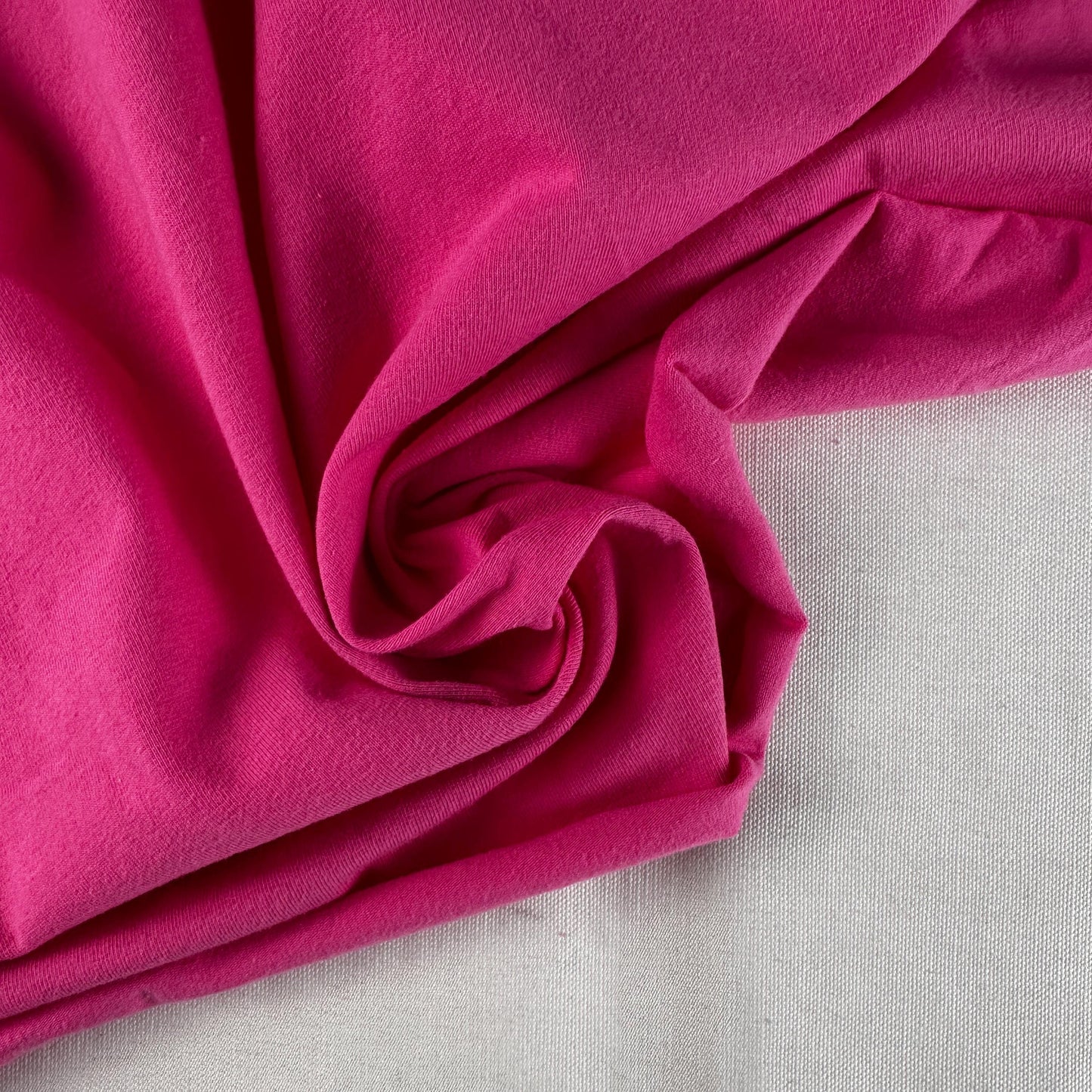Bright Pink Cotton Jersey Spandex 10 oz Medium Weight Eco-Friendly Sustainable Fabric By the Yard