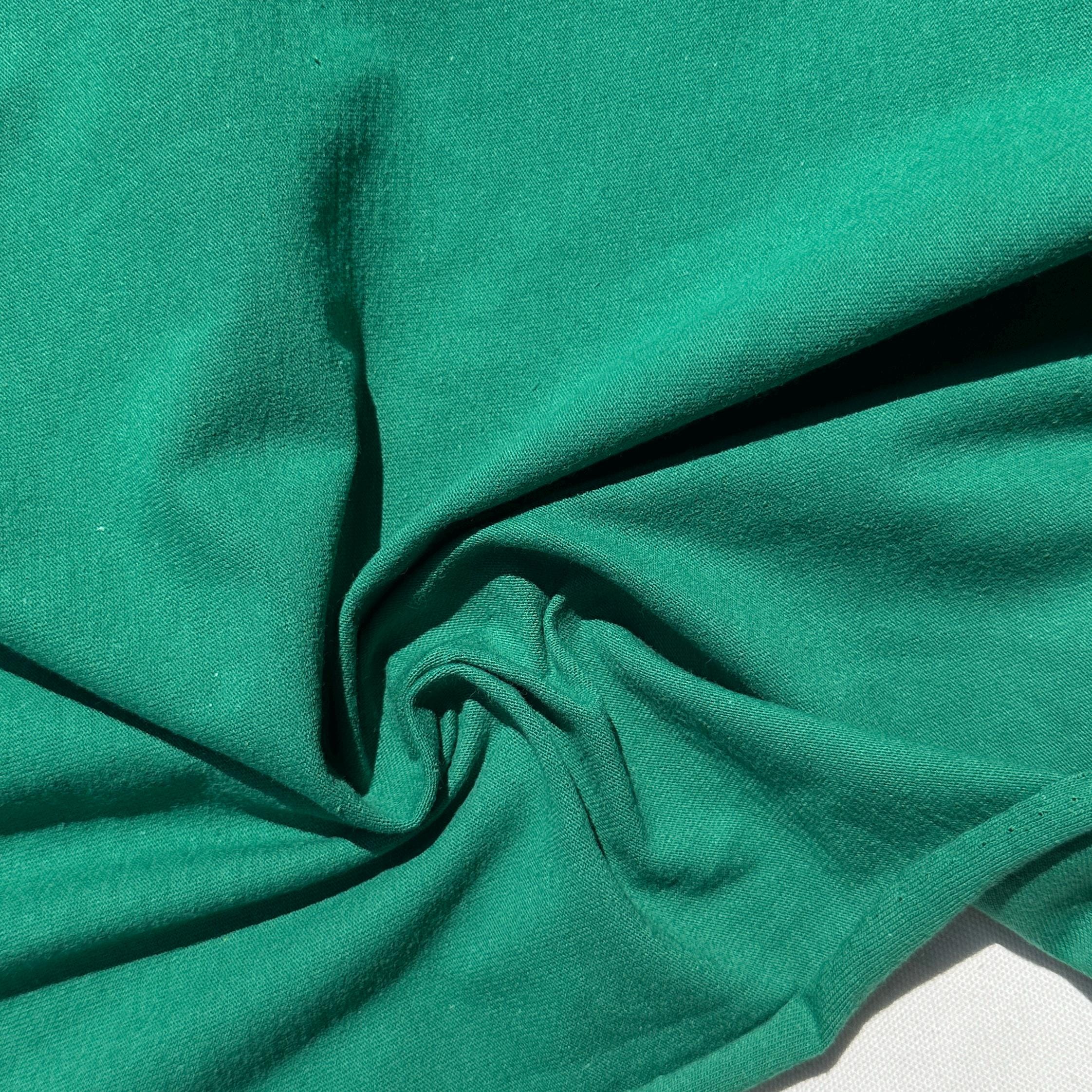 100% Cotton Jersey Kelly Green Knit Medium-Heavy Weight Eco-Friendly Fabric By The Yard 60"