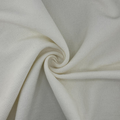 Heavy Cotton Waffle Baby Thermal PFD Fabric With Matching Rib – White 360 GSM | Waffle Knit by the Yard