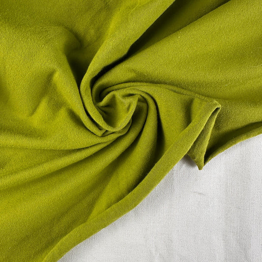 Moss Green Cotton Jersey Spandex 10 oz Medium Weight Eco-Friendly Sustainable Fabric By the Yard