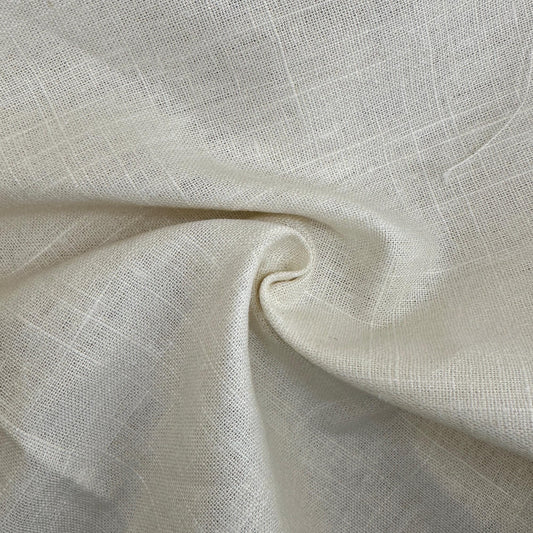 Cotton Linen Blend Cream Medium Weight Apparel Upholstery Fabric By The Yard 9 Oz