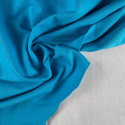 Sky Blue Cotton Jersey Spandex 10 oz Medium Weight Eco-Friendly Sustainable Fabric By the Yard