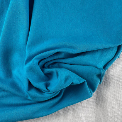 Sky Blue Cotton Jersey Spandex 10 oz Medium Weight Eco-Friendly Sustainable Fabric By the Yard